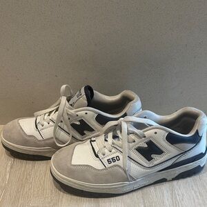 New Balance 550 White and Navy Blue Sneakers